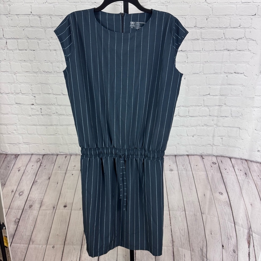 Albion Going Places Navy Pinstripes Dress Size XL